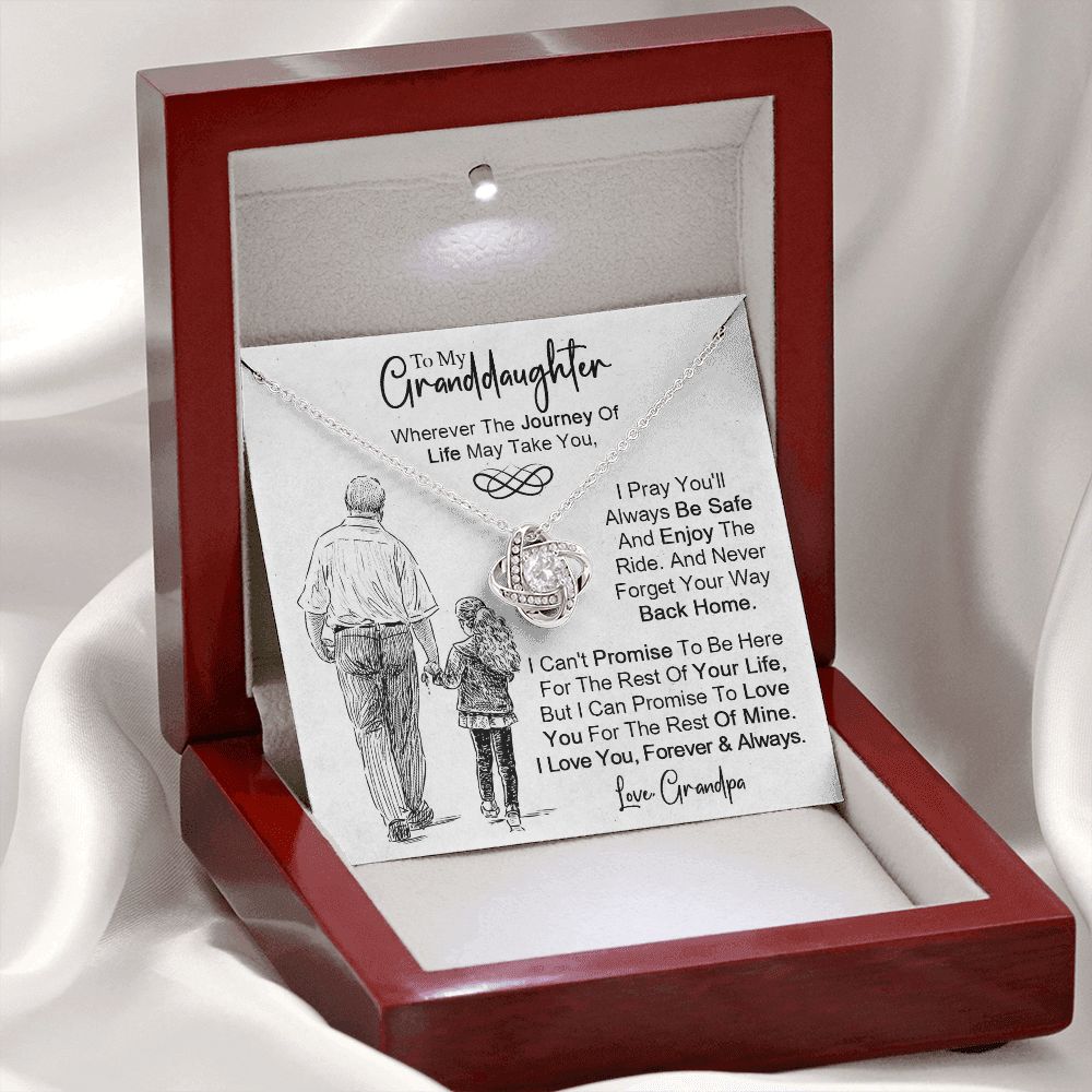 To My Granddaughter - Never Forget Your Way back Home - Love Knot Necklace VIP