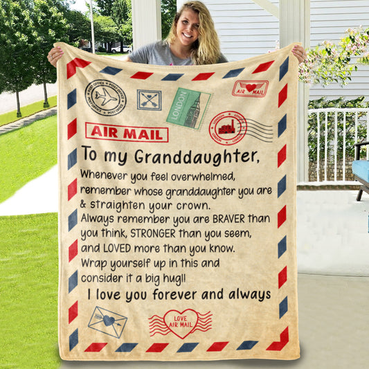 To My Grandaughter - Cozy Plush Fleece Blanket 001