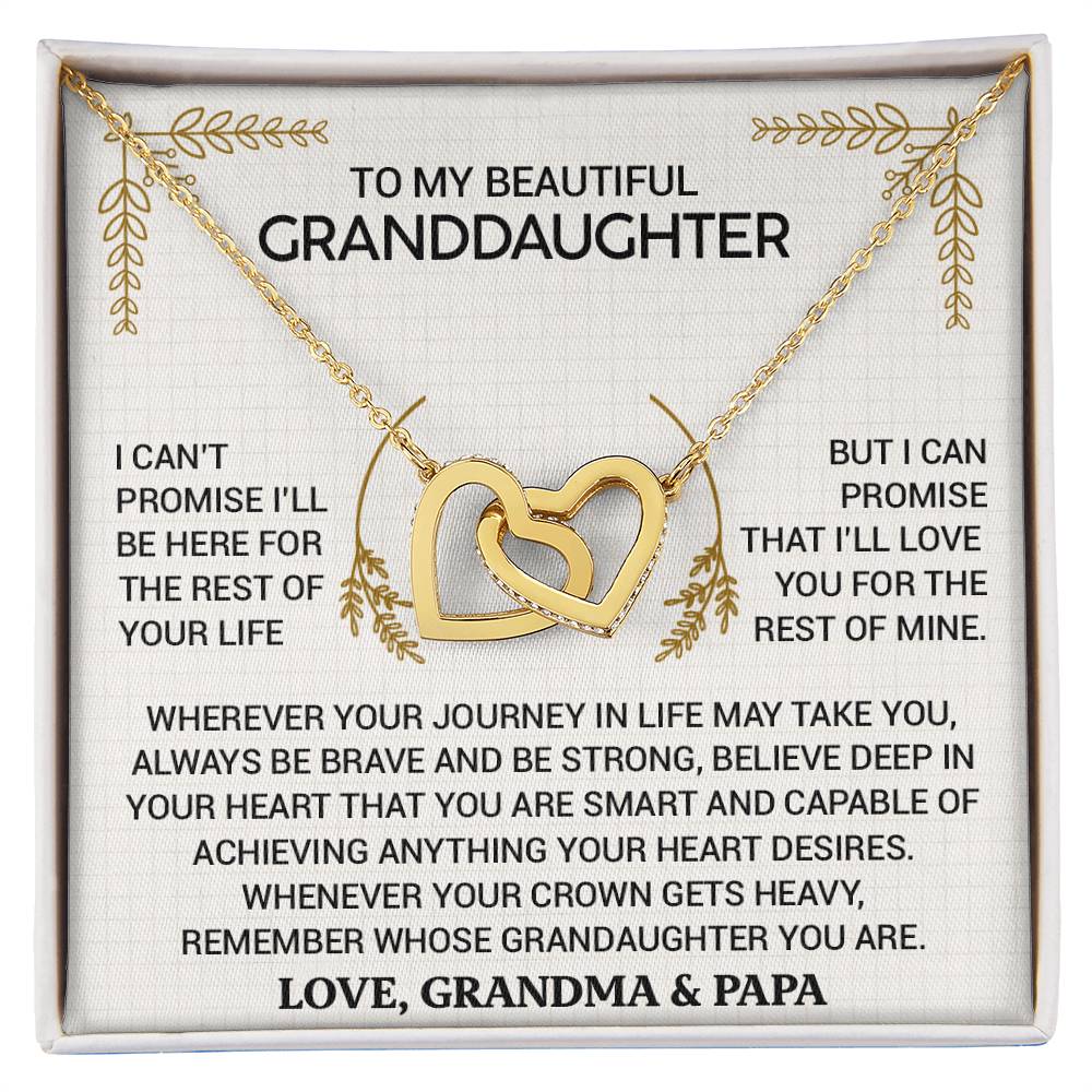 Gift for Granddaughter - Unbreakable Bond - Interlocking Hearts Necklace