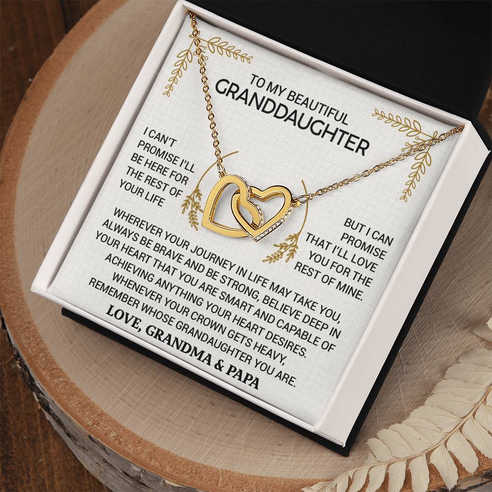 Gift for Granddaughter - Unbreakable Bond - Interlocking Hearts Necklace