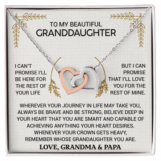 Gift for Granddaughter - Unbreakable Bond - Interlocking Hearts Necklace