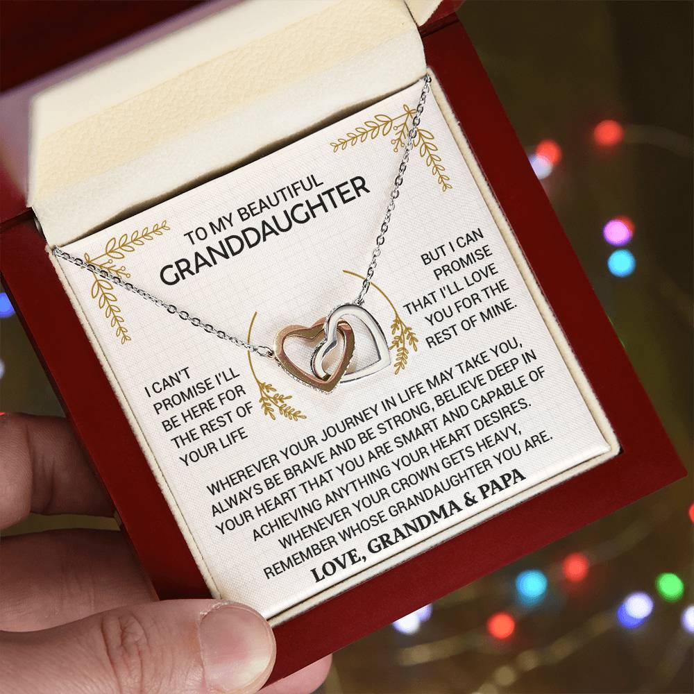 Gift for Granddaughter - Unbreakable Bond - Interlocking Hearts Necklace