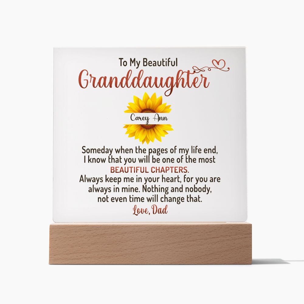 To My Beautiful Granddaughter Acrylic #03