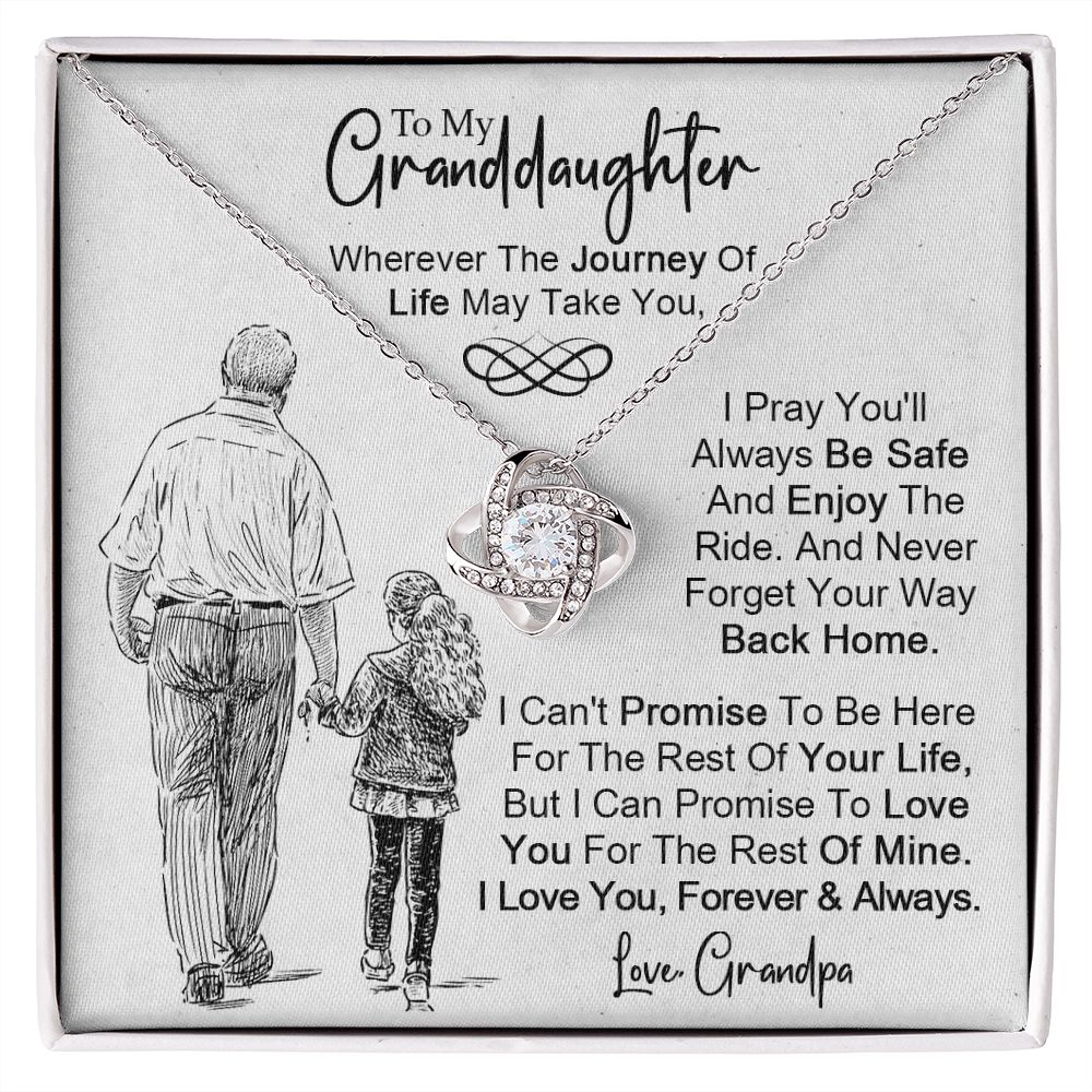 To My Granddaughter - Never Forget Your Way back Home - Love Knot Necklace VIP
