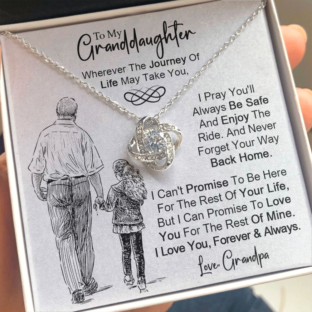 To My Granddaughter - Never Forget Your Way back Home - Love Knot Necklace VIP