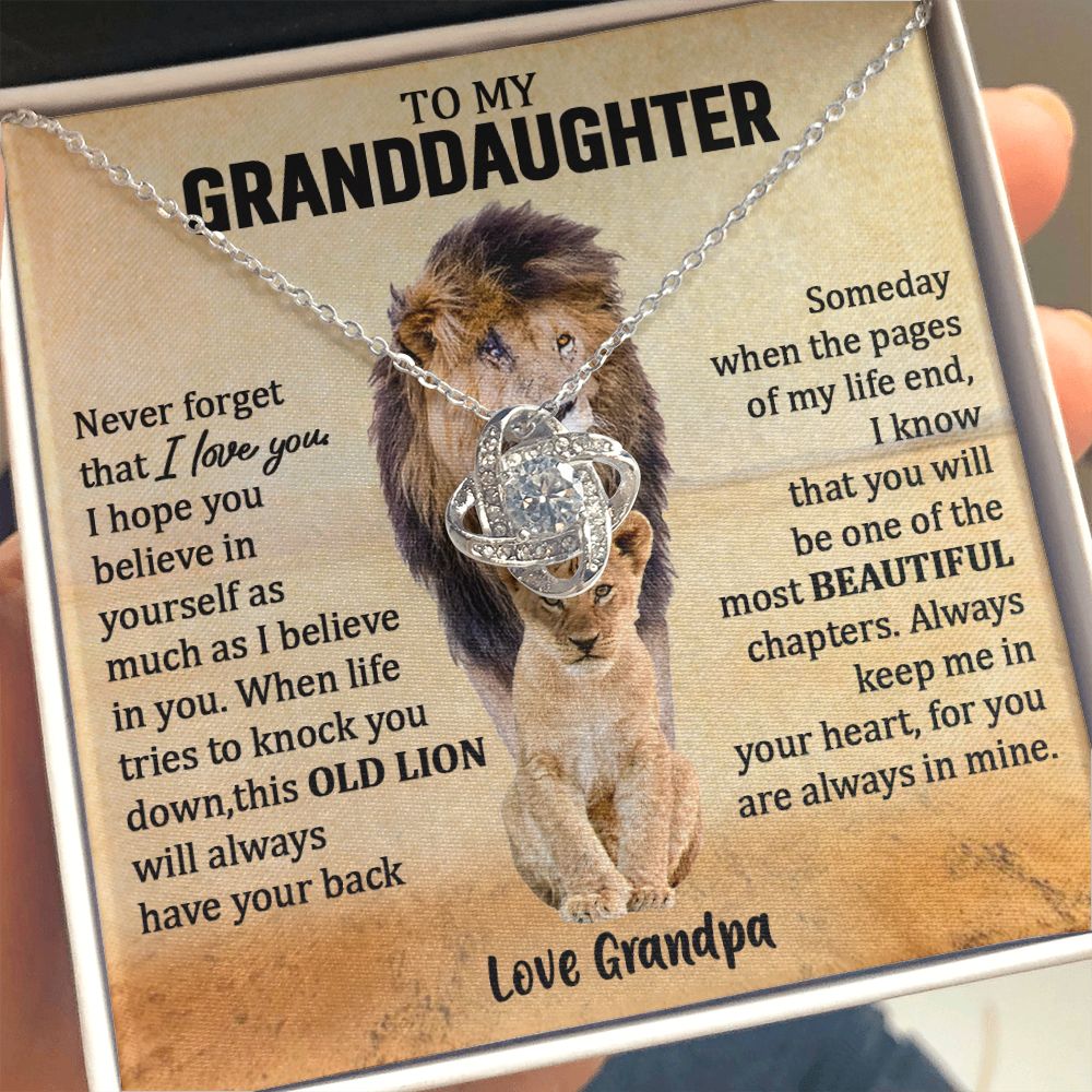 Granddaughter - Proud of you - Love Knot Necklace