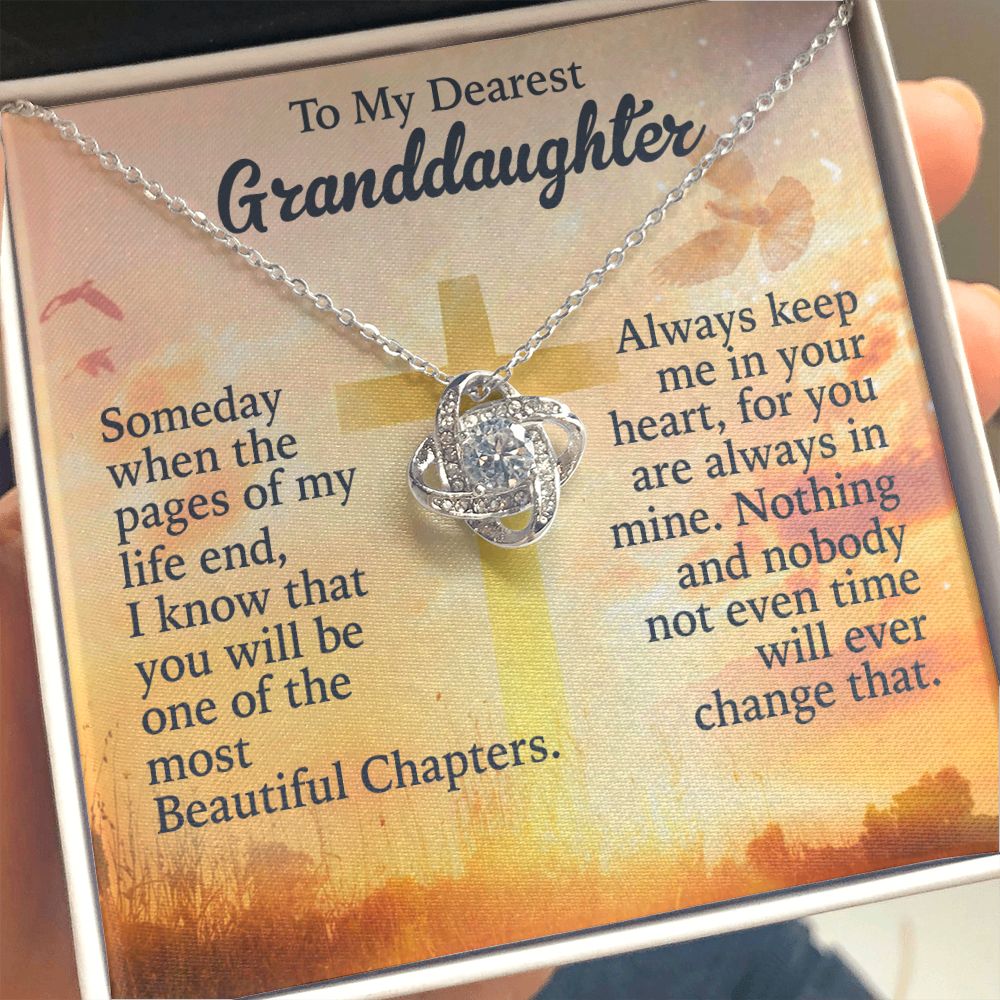 To My Dearest granddaughter - Keep Me In Your Heart - Love Knot Necklace