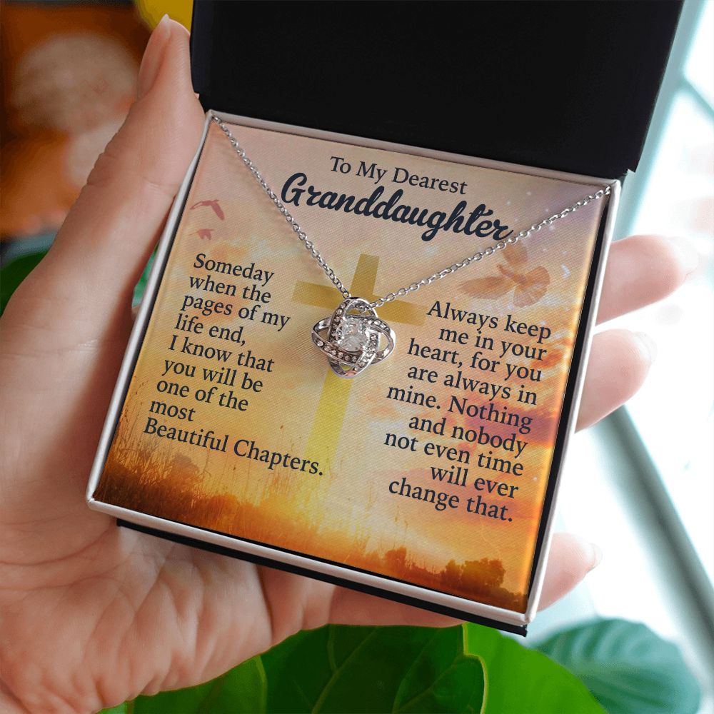 To My Dearest granddaughter - Keep Me In Your Heart - Love Knot Necklace