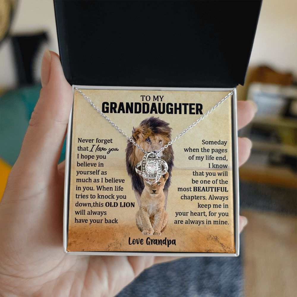 Granddaughter - Proud of you - Love Knot Necklace