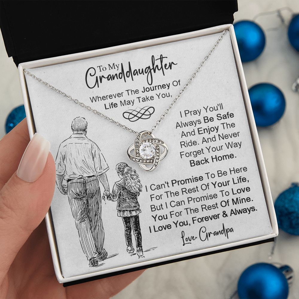 To My Granddaughter - Never Forget Your Way back Home - Love Knot Necklace VIP