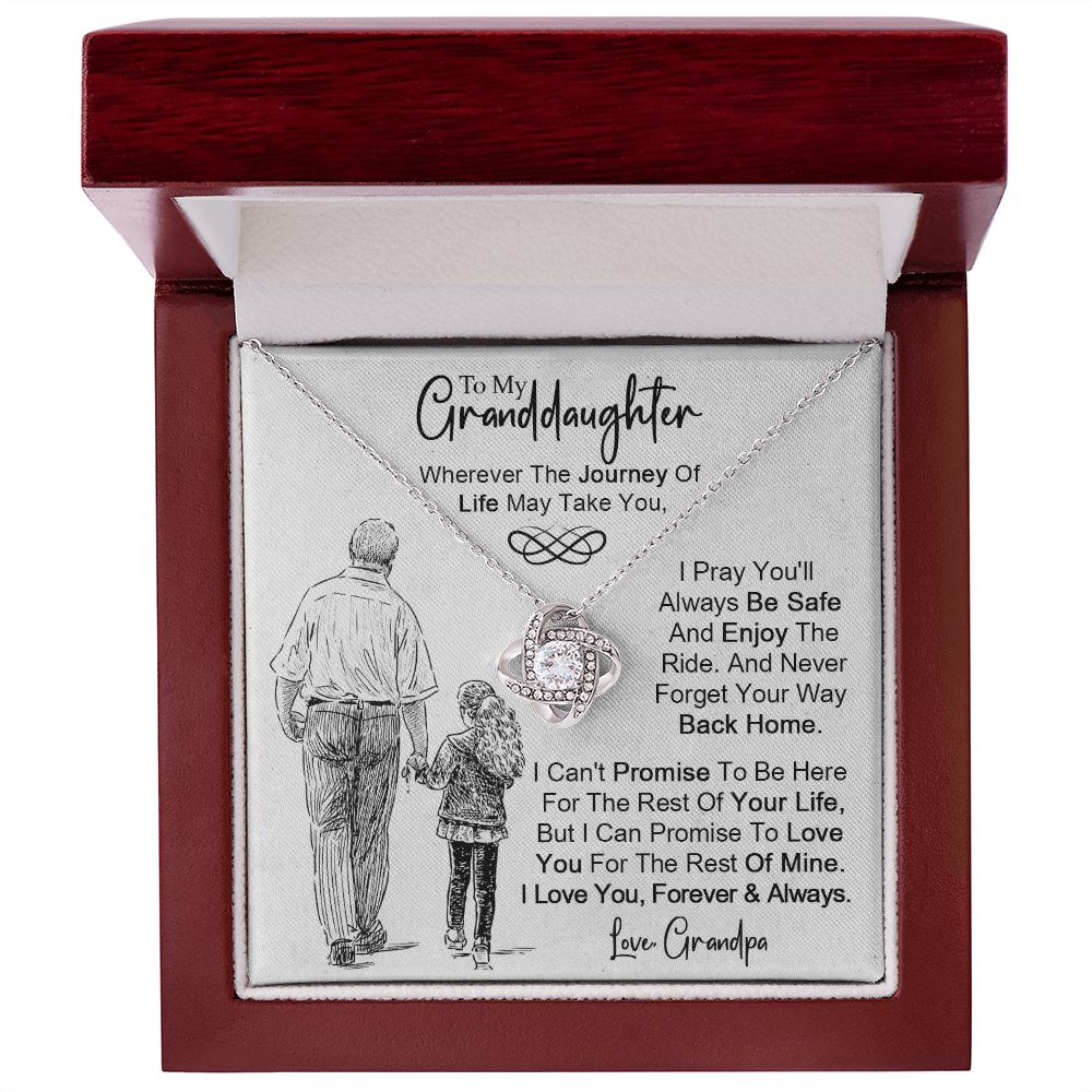 To My Granddaughter - Never Forget Your Way back Home - Love Knot Necklace VIP
