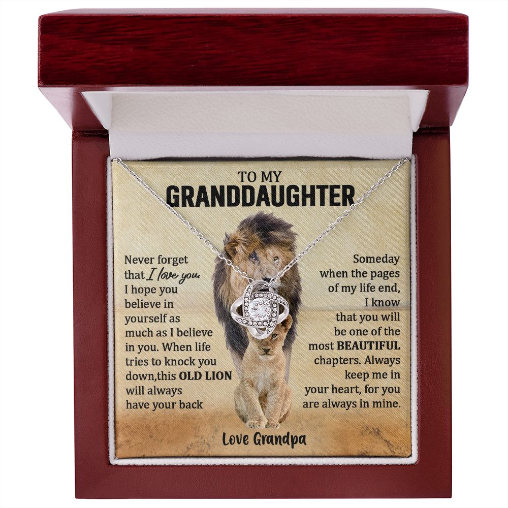 Granddaughter - Proud of you - Love Knot Necklace