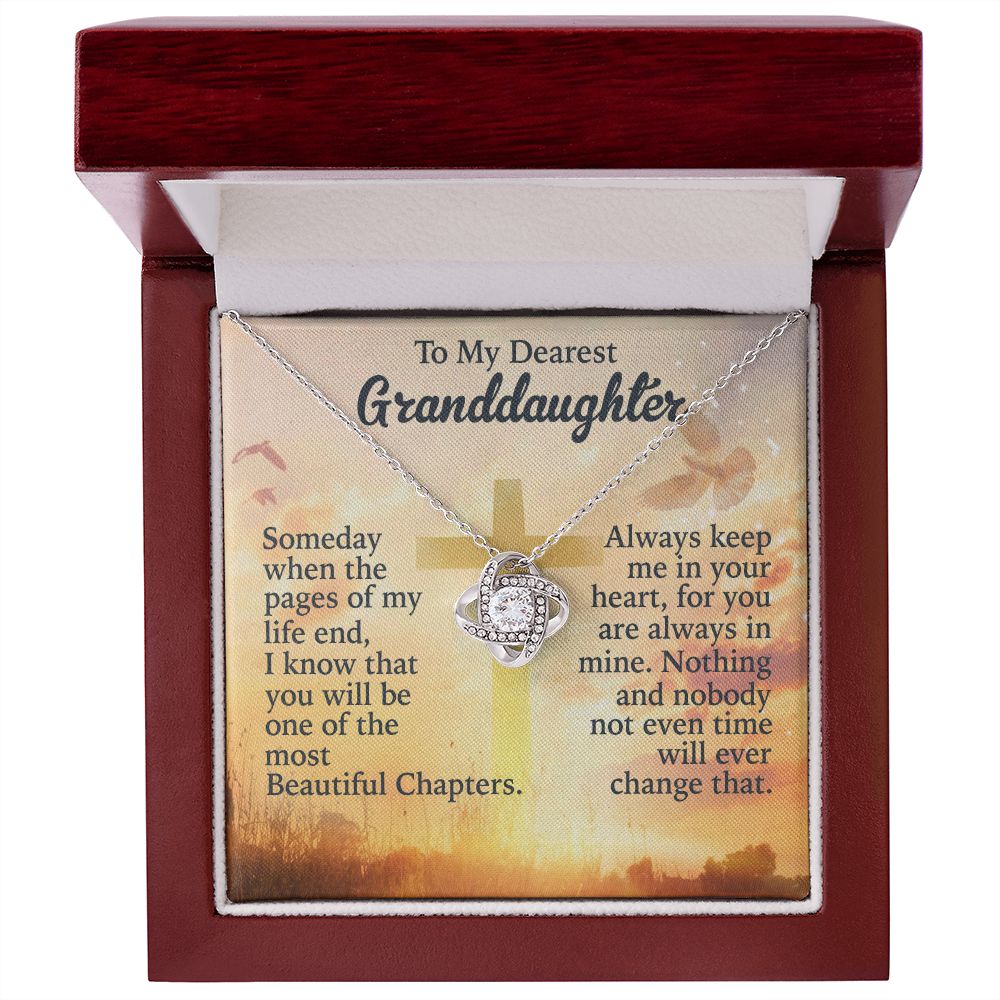 To My Dearest granddaughter - Keep Me In Your Heart - Love Knot Necklace