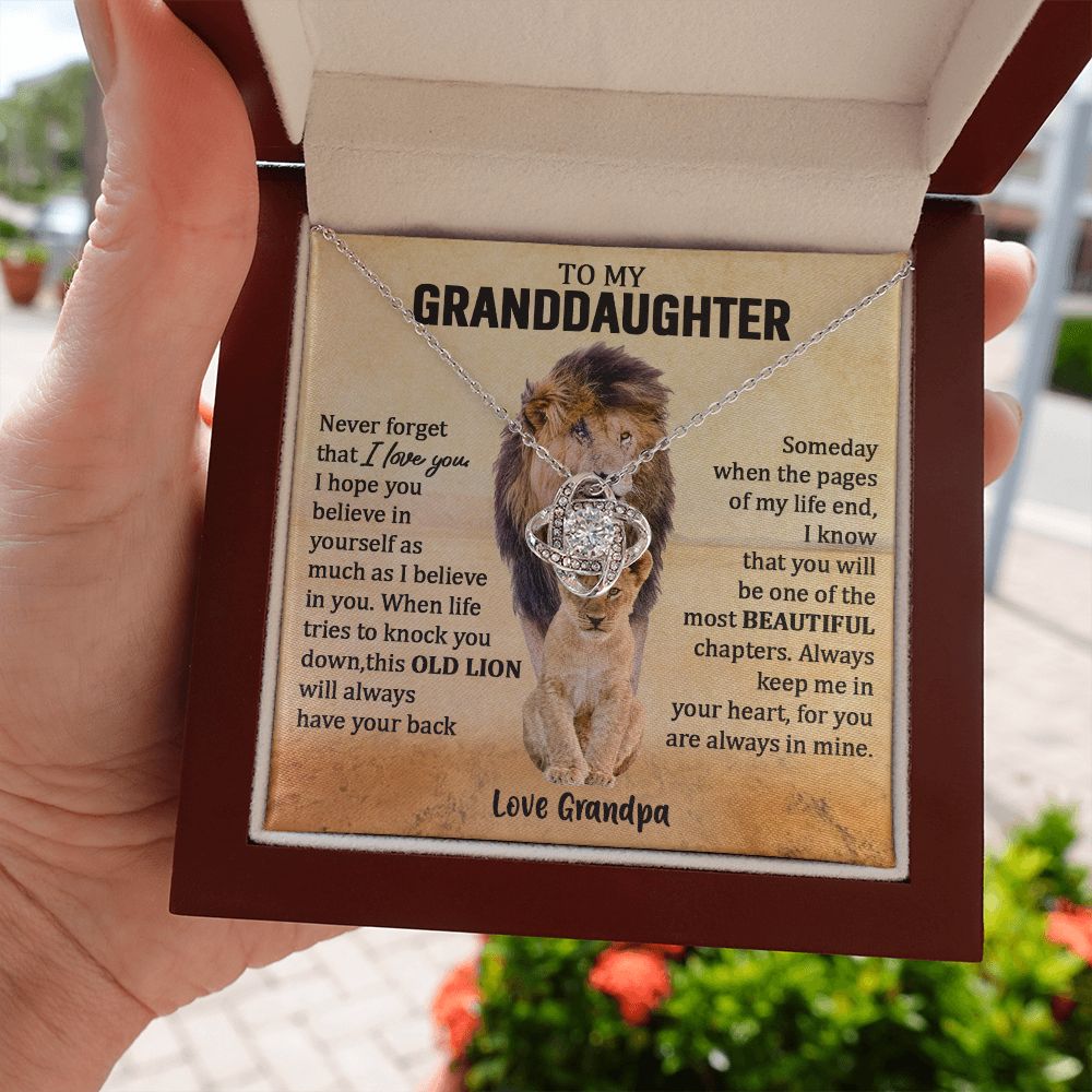 Granddaughter - Proud of you - Love Knot Necklace