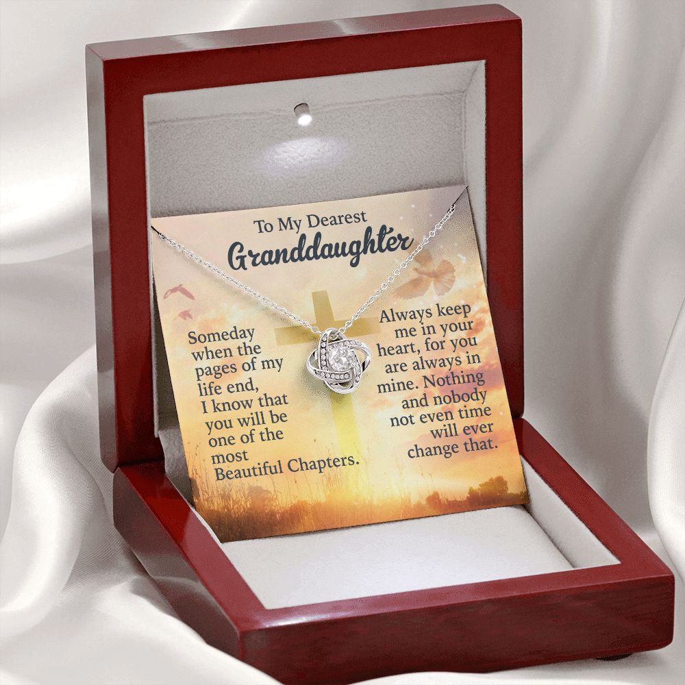 To My Dearest granddaughter - Keep Me In Your Heart - Love Knot Necklace