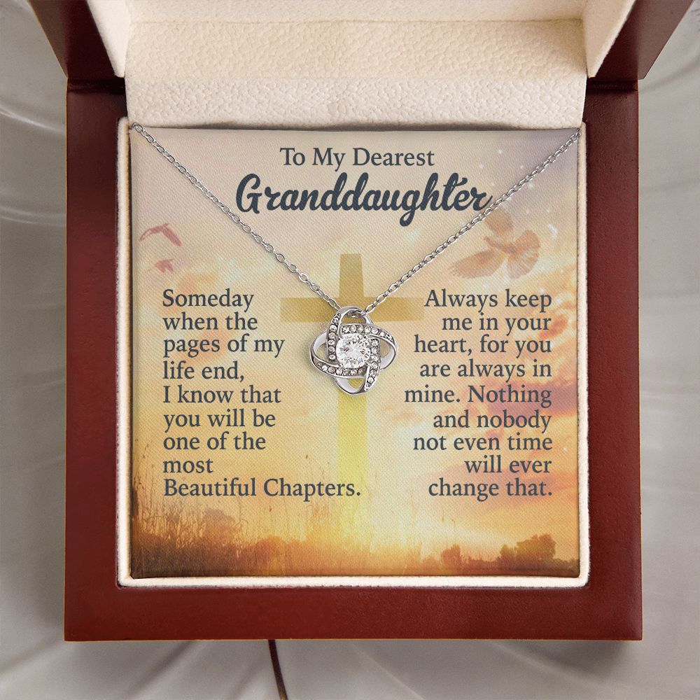 To My Dearest granddaughter - Keep Me In Your Heart - Love Knot Necklace