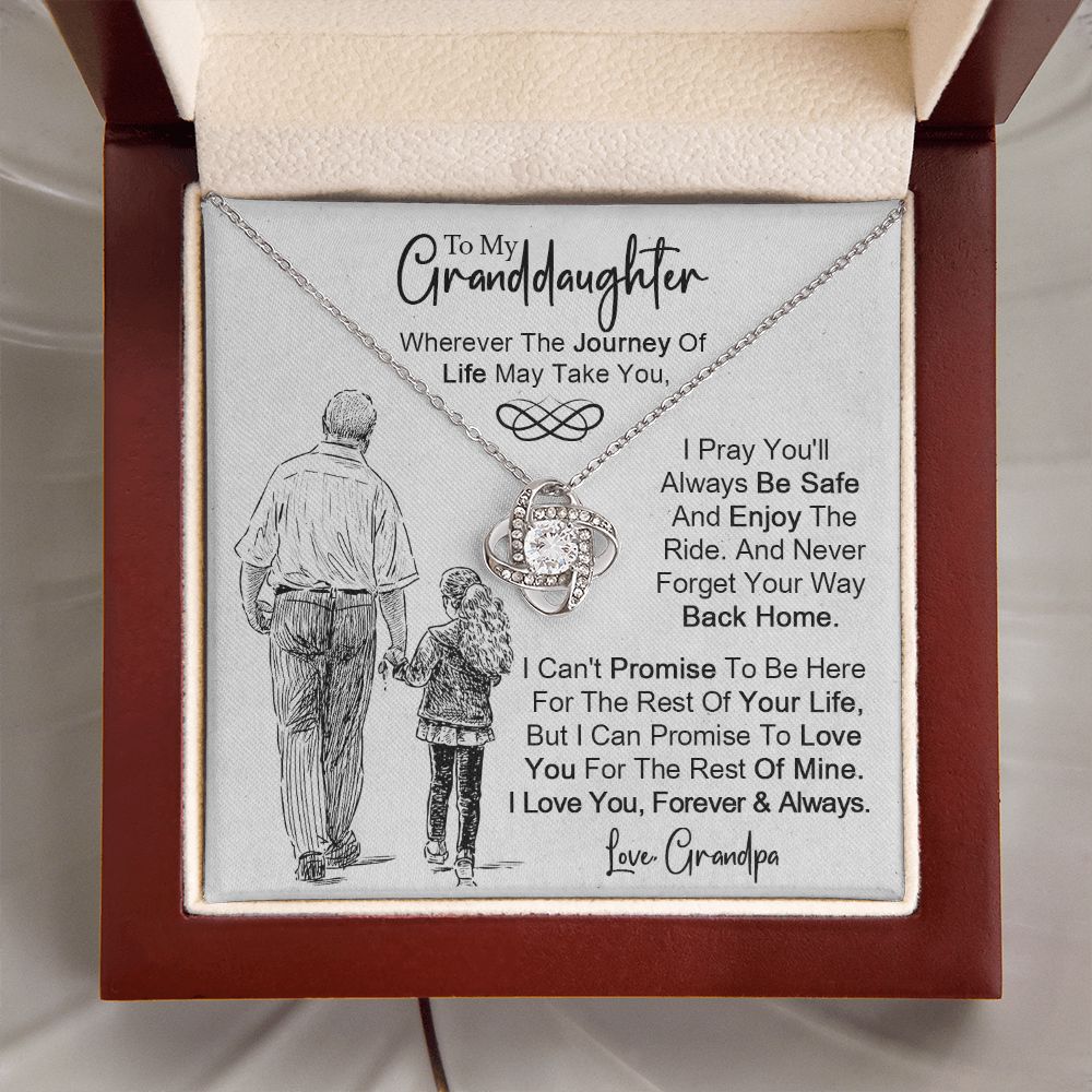 To My Granddaughter - Never Forget Your Way back Home - Love Knot Necklace VIP