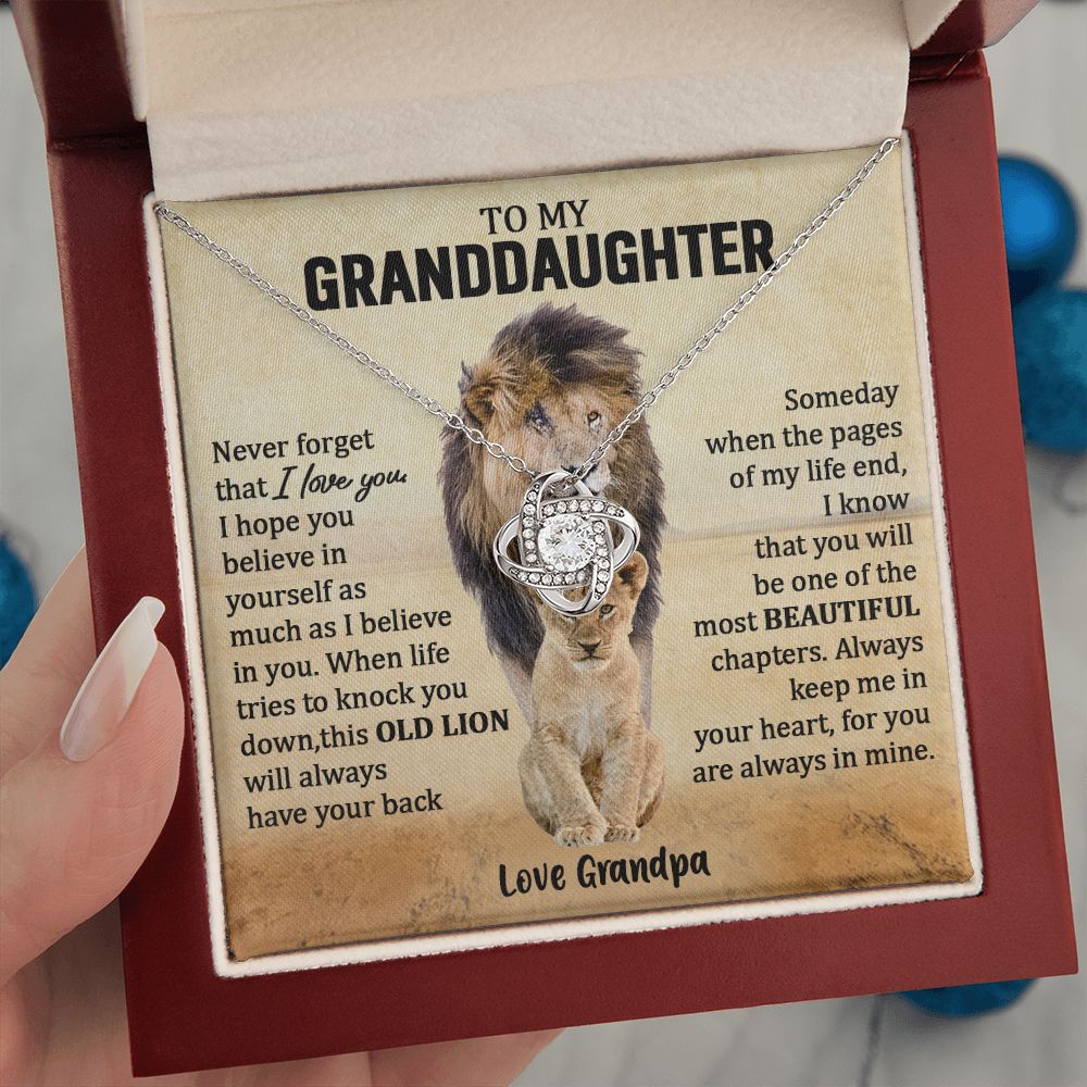 Granddaughter - Proud of you - Love Knot Necklace