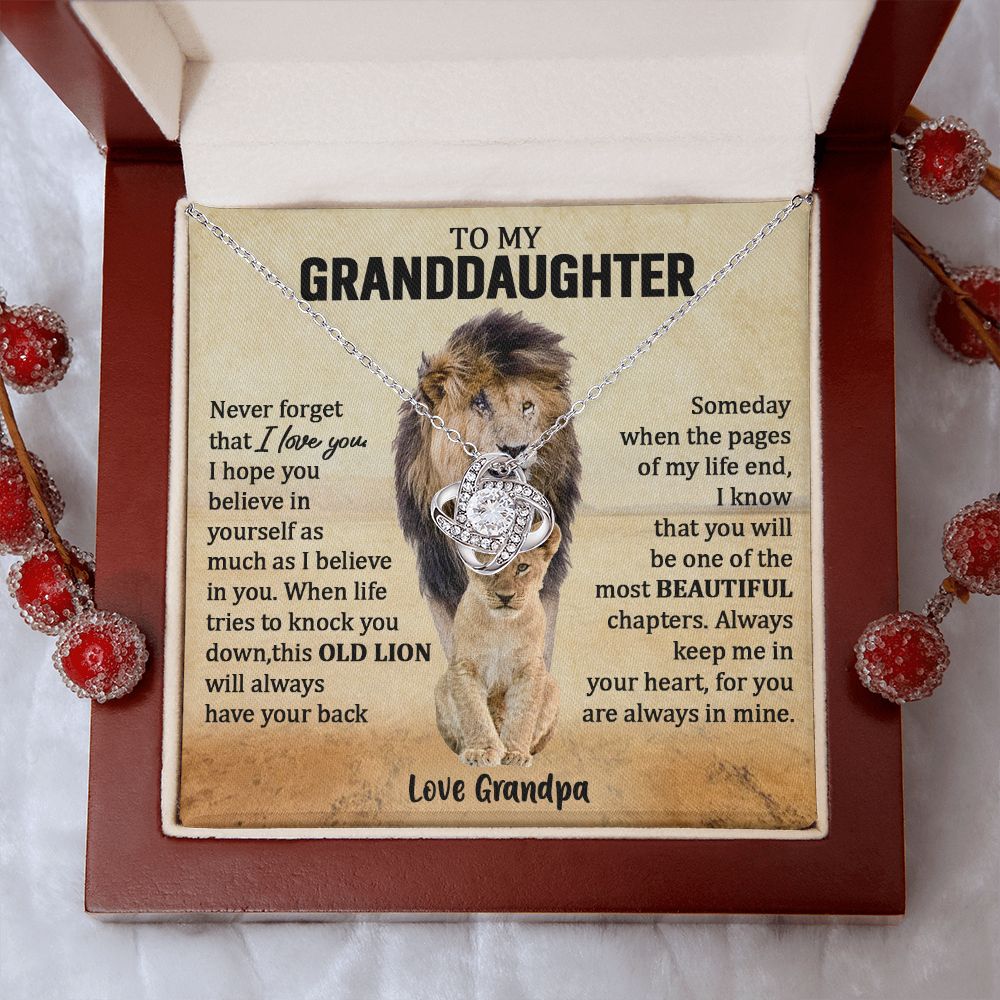 Granddaughter - Proud of you - Love Knot Necklace