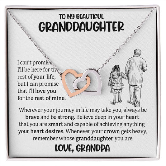 To My Granddaughter - Unbreakable Bond - Interlocking Necklace