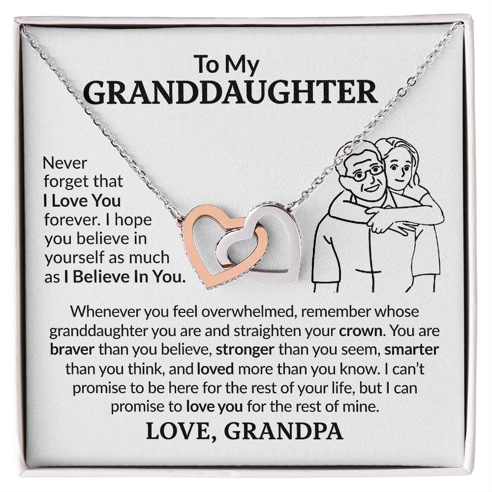 Granddaughter - Straighten Your Crown - Interlocking Hearts Necklace
